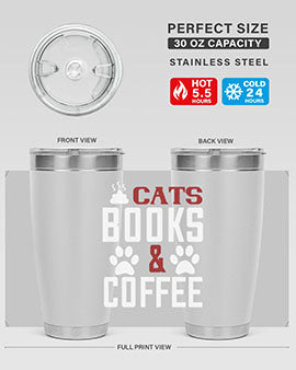 cats books and coffee Style 38#- cat- Tumbler