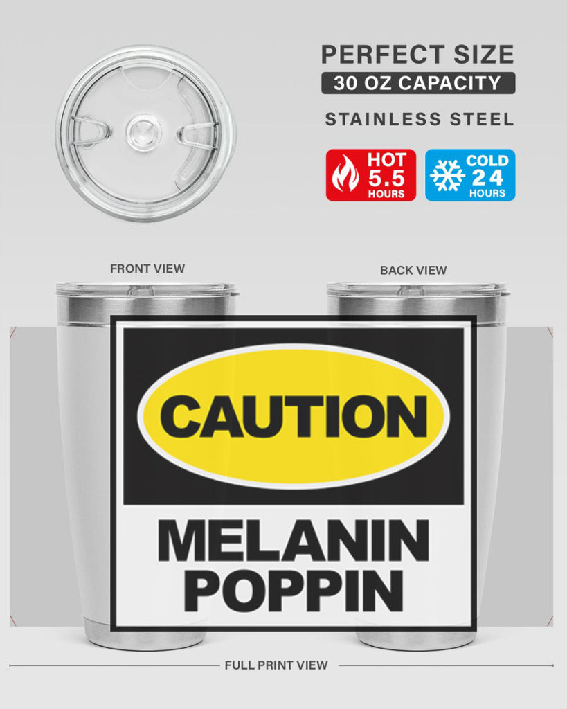caution melanin poppin 188#- black words phrases- Cotton Tank