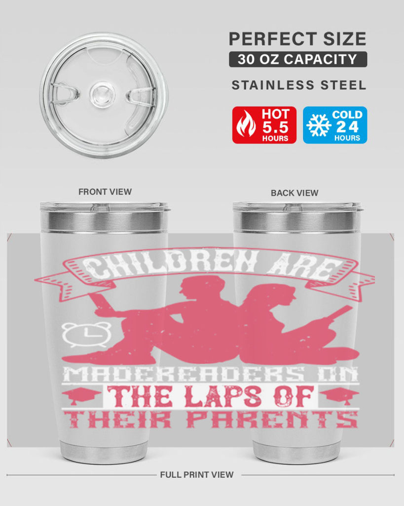 children are made readers on the laps of their parents 73#- reading- Tumbler