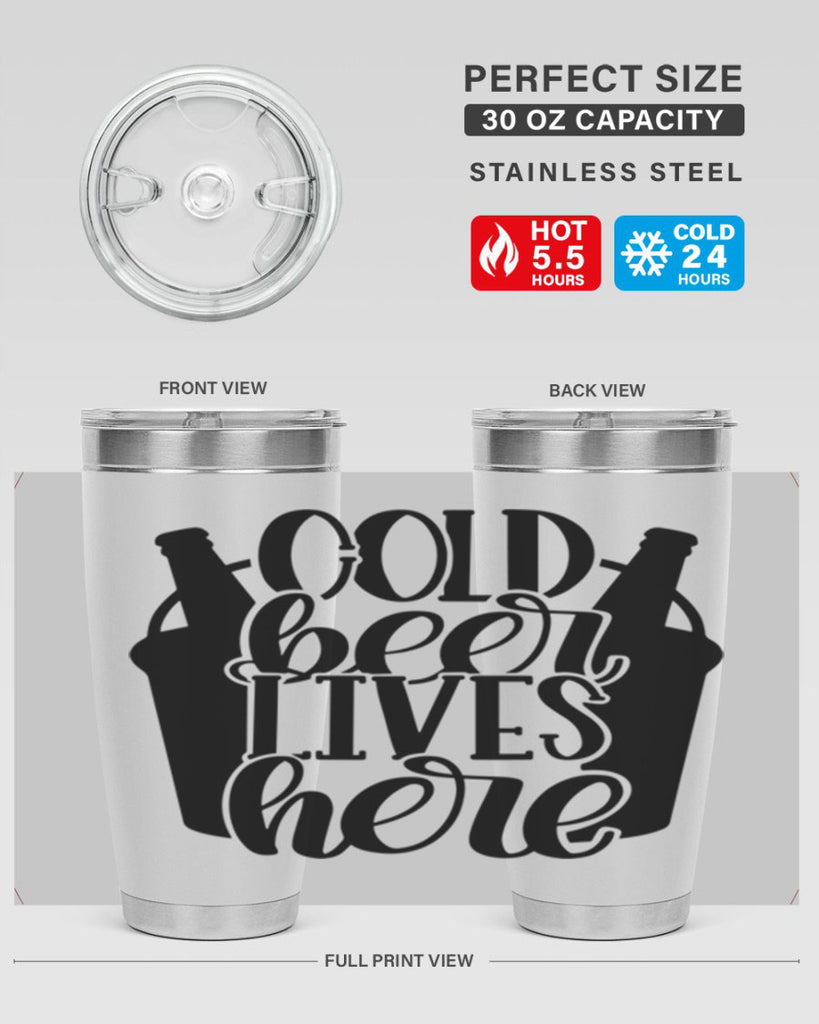 cold beer lives here 43#- beer- Tumbler