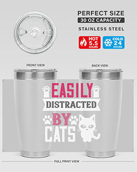 easily distracted by cats Style 47#- cat- Tumbler