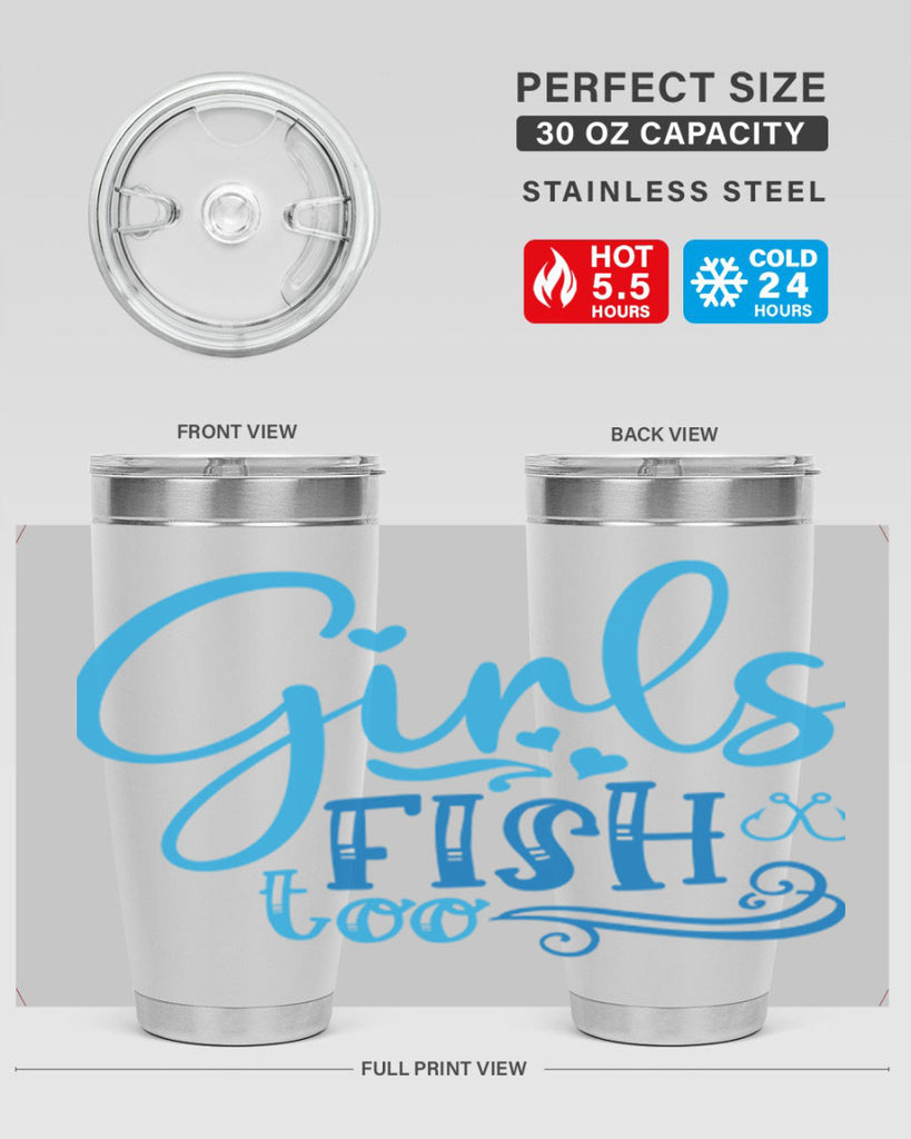 girls fish too 221#- fishing- Tumbler