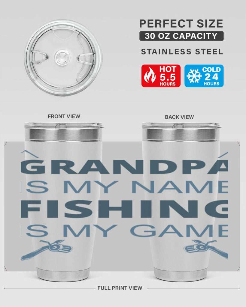 grandpa is my name 124#- fishing- Tumbler