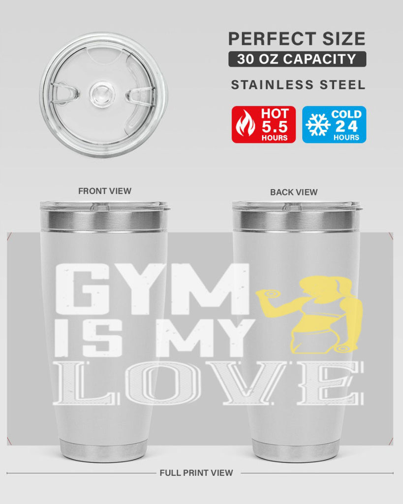 gym is my love 98#- gym- Tumbler