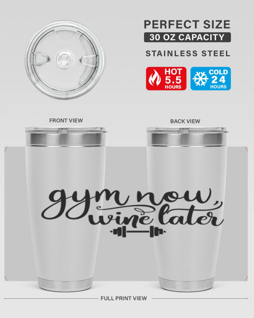gym now wine later 42#- gym- Tumbler
