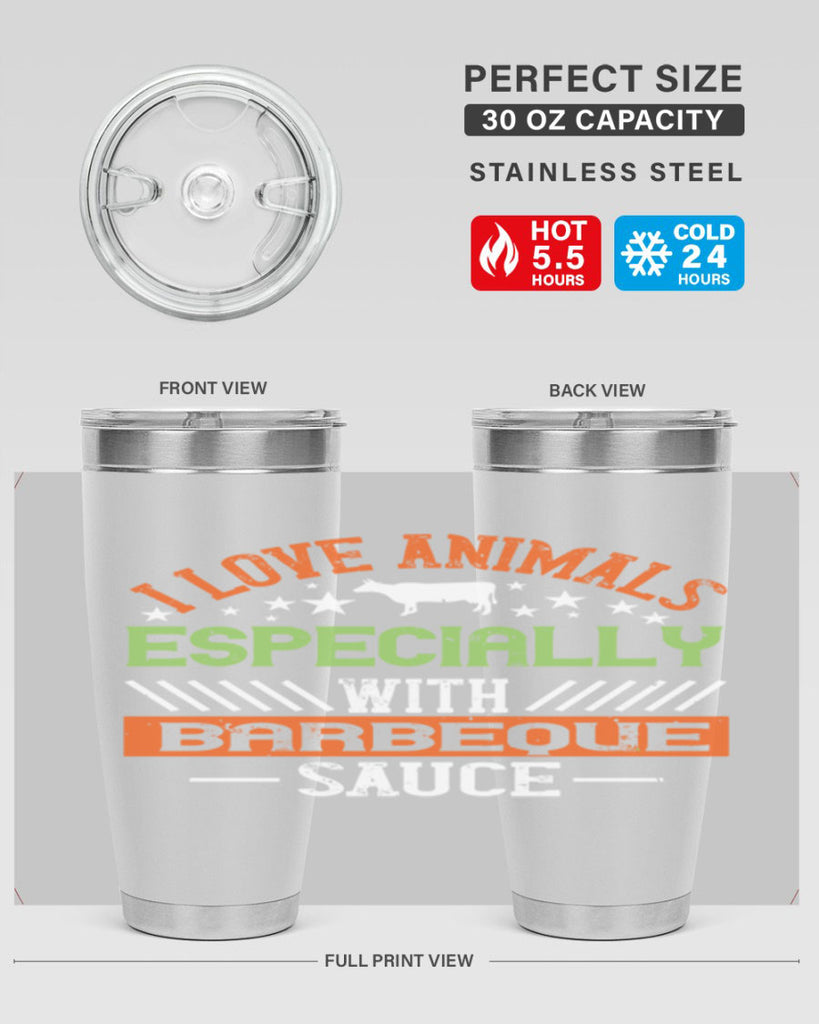 i love animals especially with barbeque sauce 130#- vegan- Tumbler