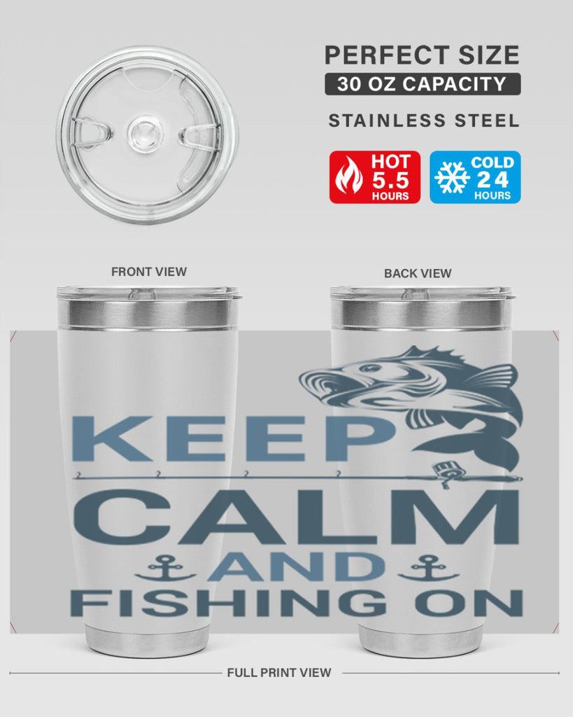 keep calm 65#- fishing- Tumbler