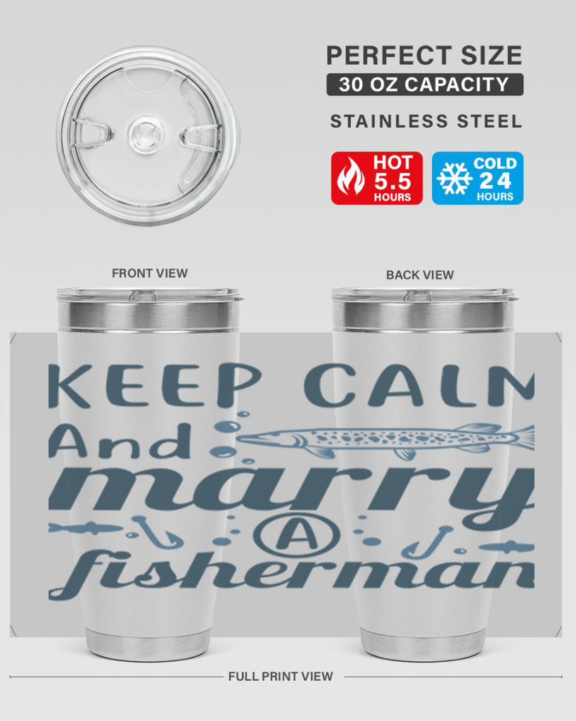 keep calm and merry 66#- fishing- Tumbler