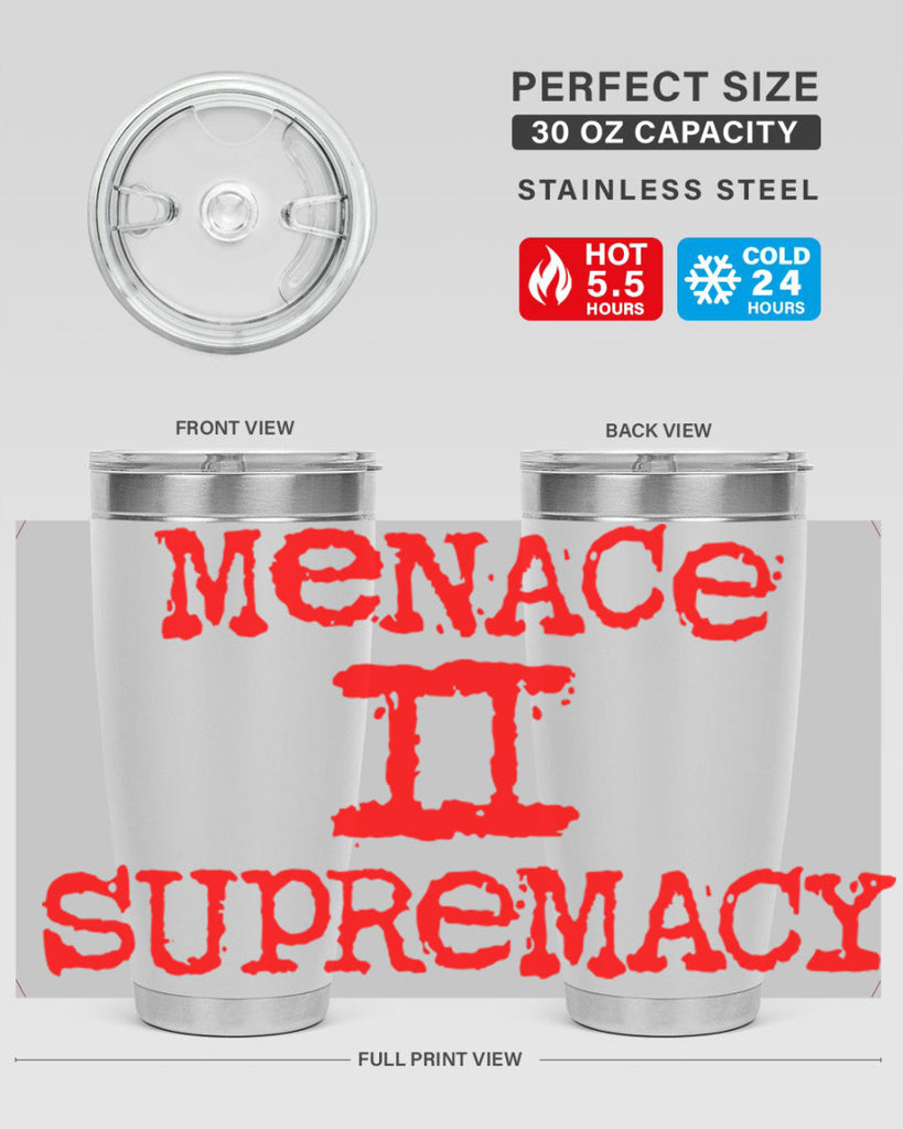 menace to supremacy 69#- black words phrases- Cotton Tank