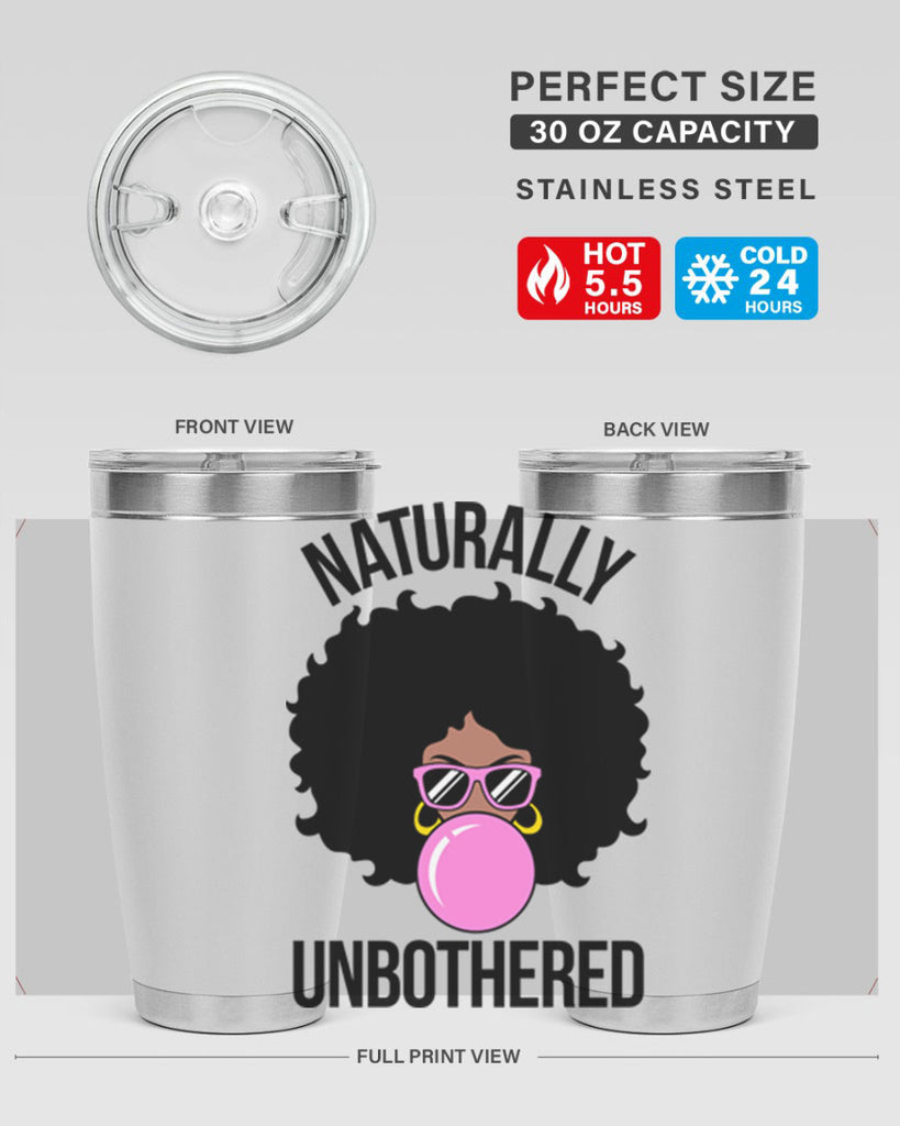 naturally unbothered afro woman 64#- black words phrases- Cotton Tank