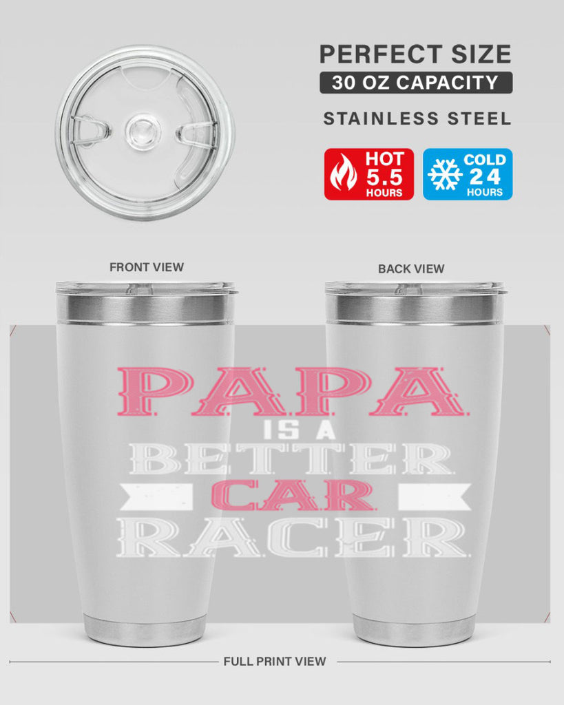 papa is a better car bacer 19#- grandpa - papa- Tumbler