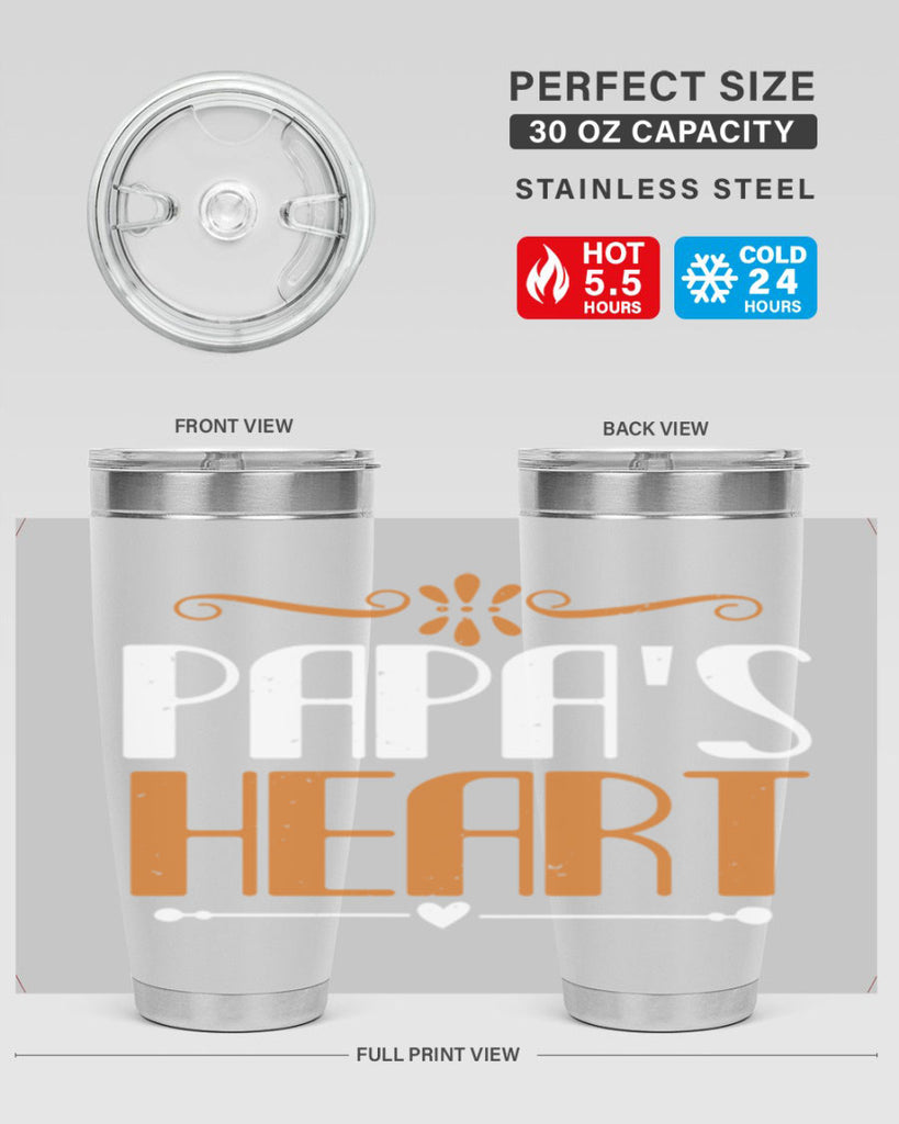 papas heart 13#- grandpa - papa- Tumbler