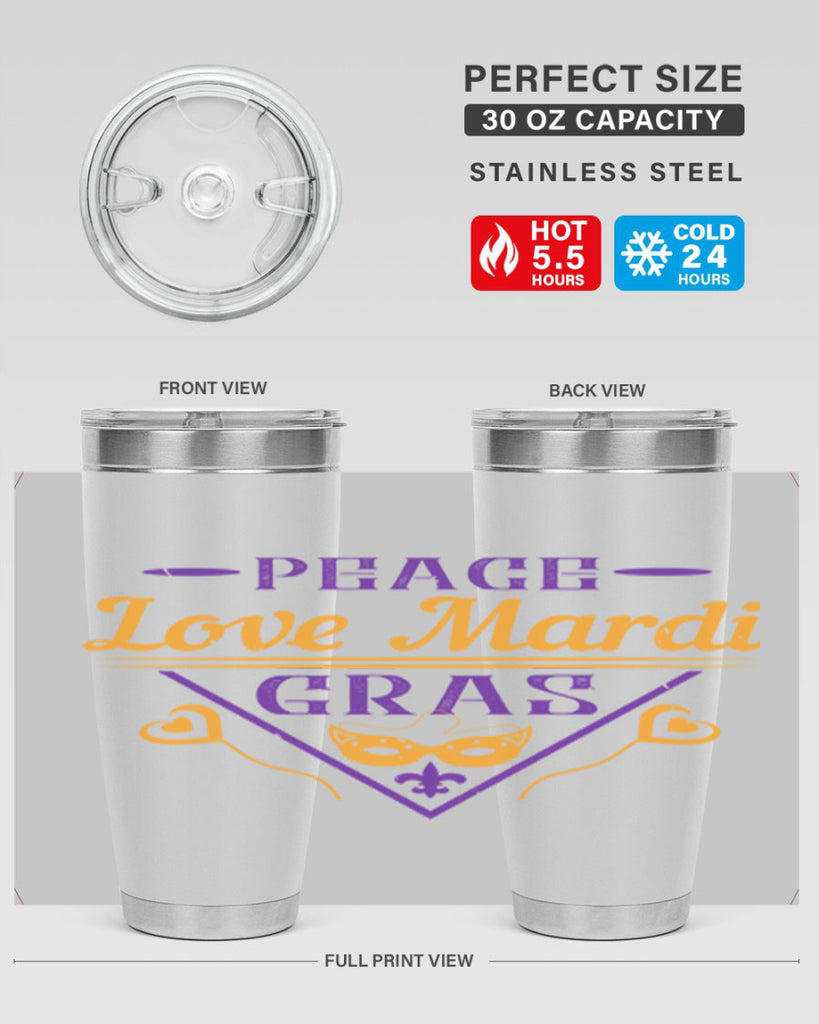 peace love mardi gras 39#- mardi gras- Tumbler