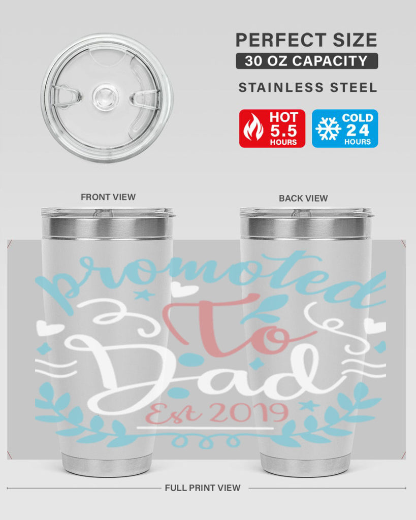 promoted to dad est 10#- fathers day- Tumbler