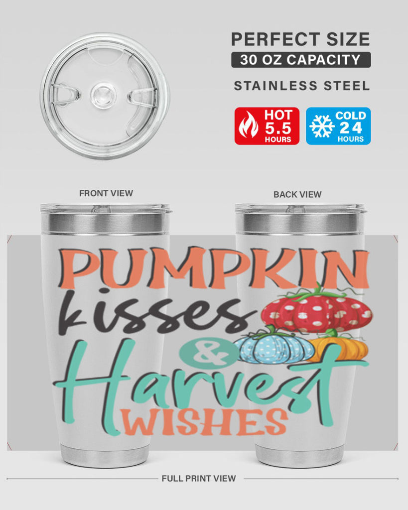 pumpkin kisses harvest wishes 526#- fall- Tumbler