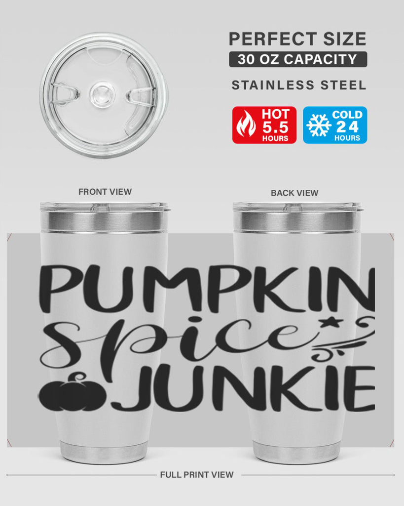 pumpkin spice junkie 548#- fall- Tumbler