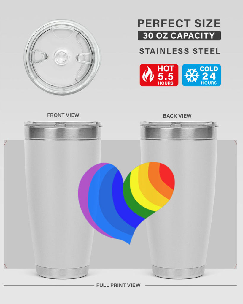 rainbow heart wavy 7#- lgbt- Tumbler