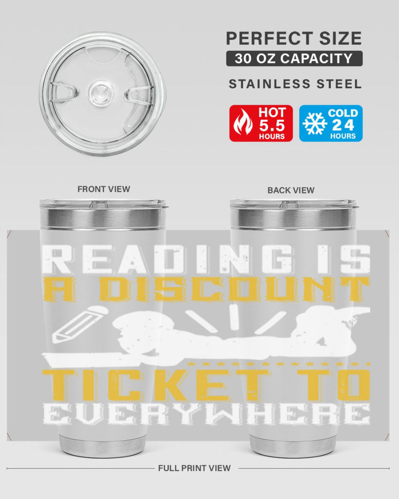 reading is a discount ticket to everywhere 16#- reading- Tumbler