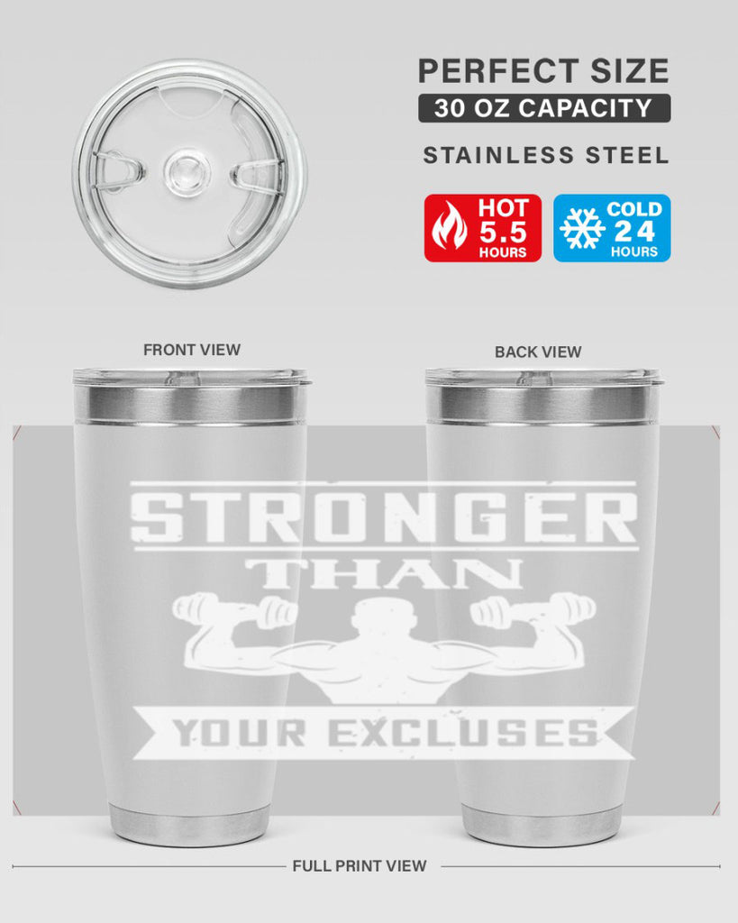 stronger than your excluses 71#- gym- Tumbler