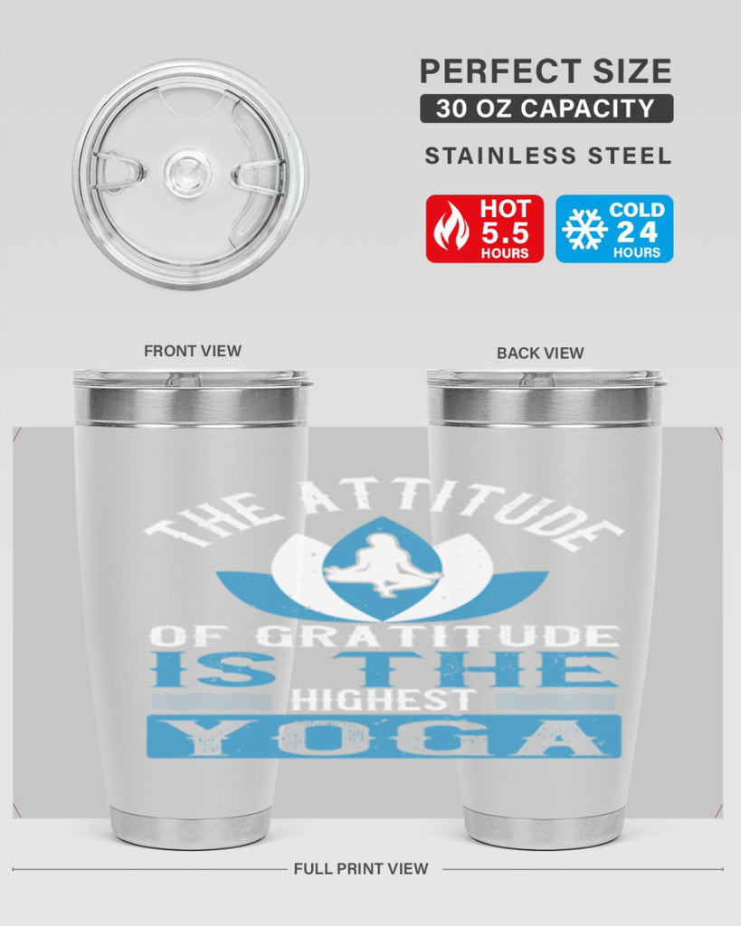 the attitude of gratitude is the highest yoga 66#- yoga- Tumbler