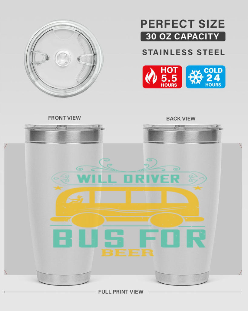 will driver bus for beer Style 6#- bus driver- tumbler