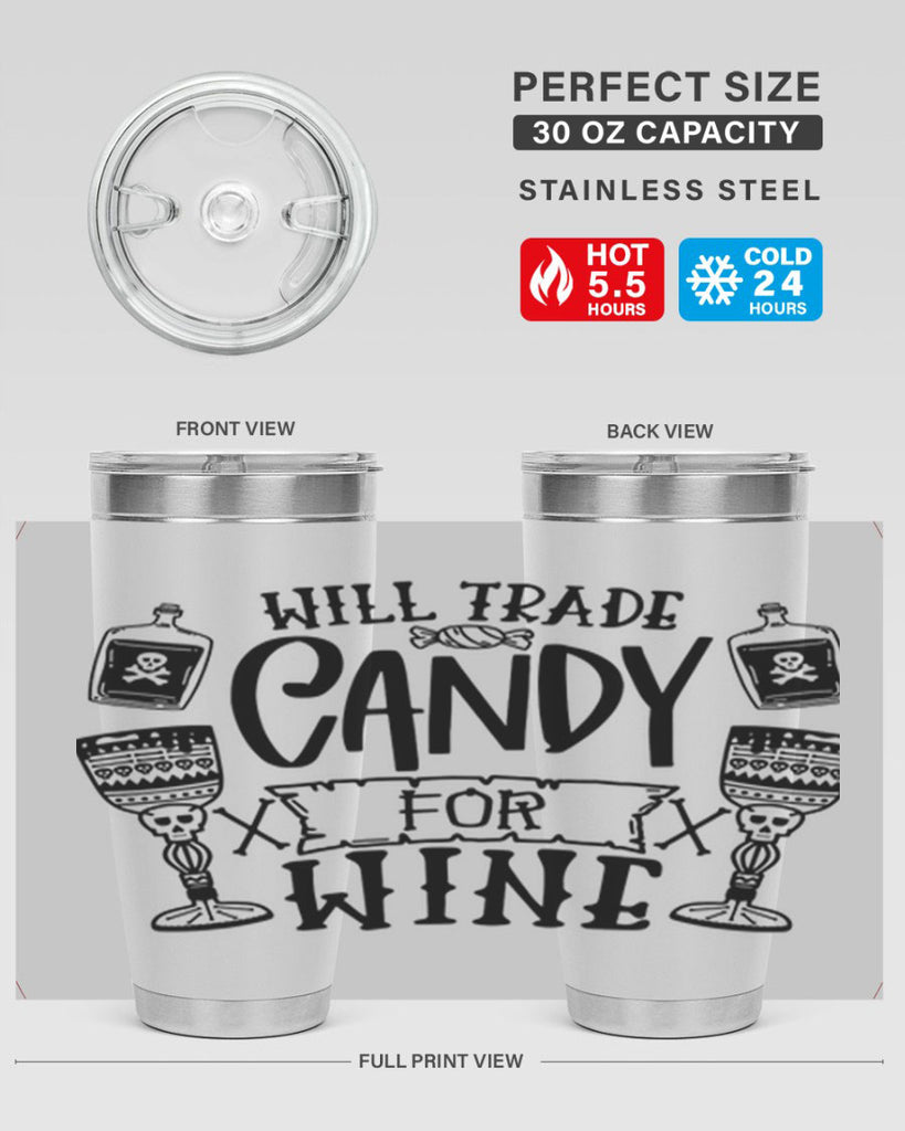 will trade candy for wine 10#- halloween- Tumbler