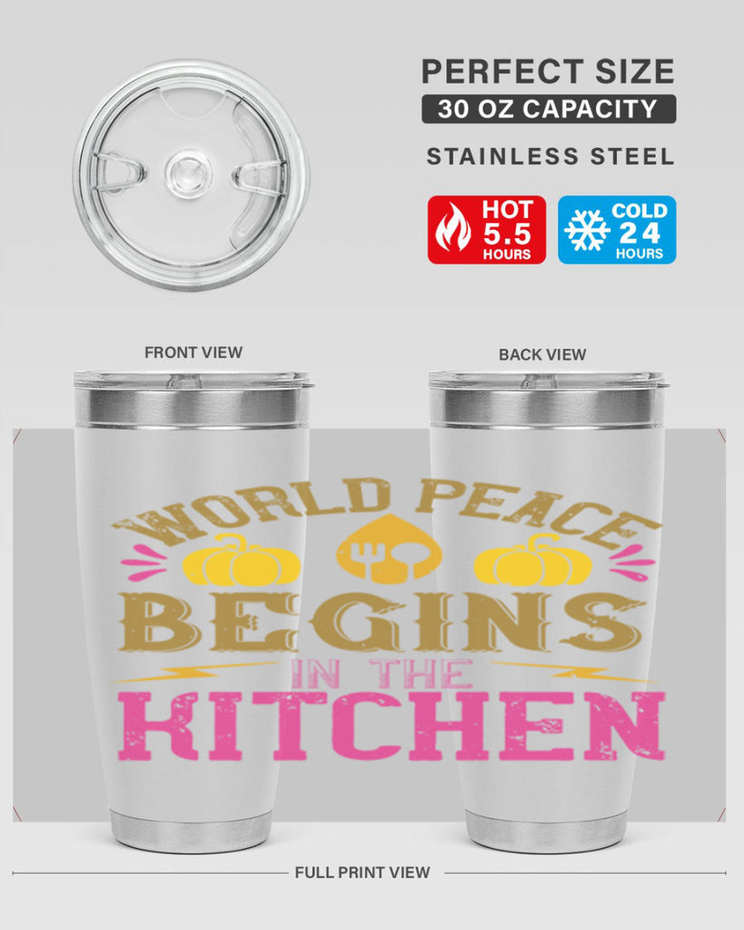 world peace begins in the kitchen 7#- vegan- Tumbler