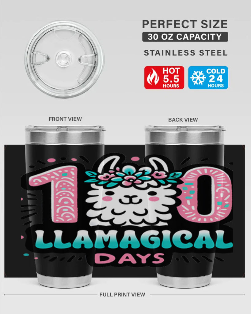 100 Llamagical Days Sublimation 35#- 100 days of school- Tumbler