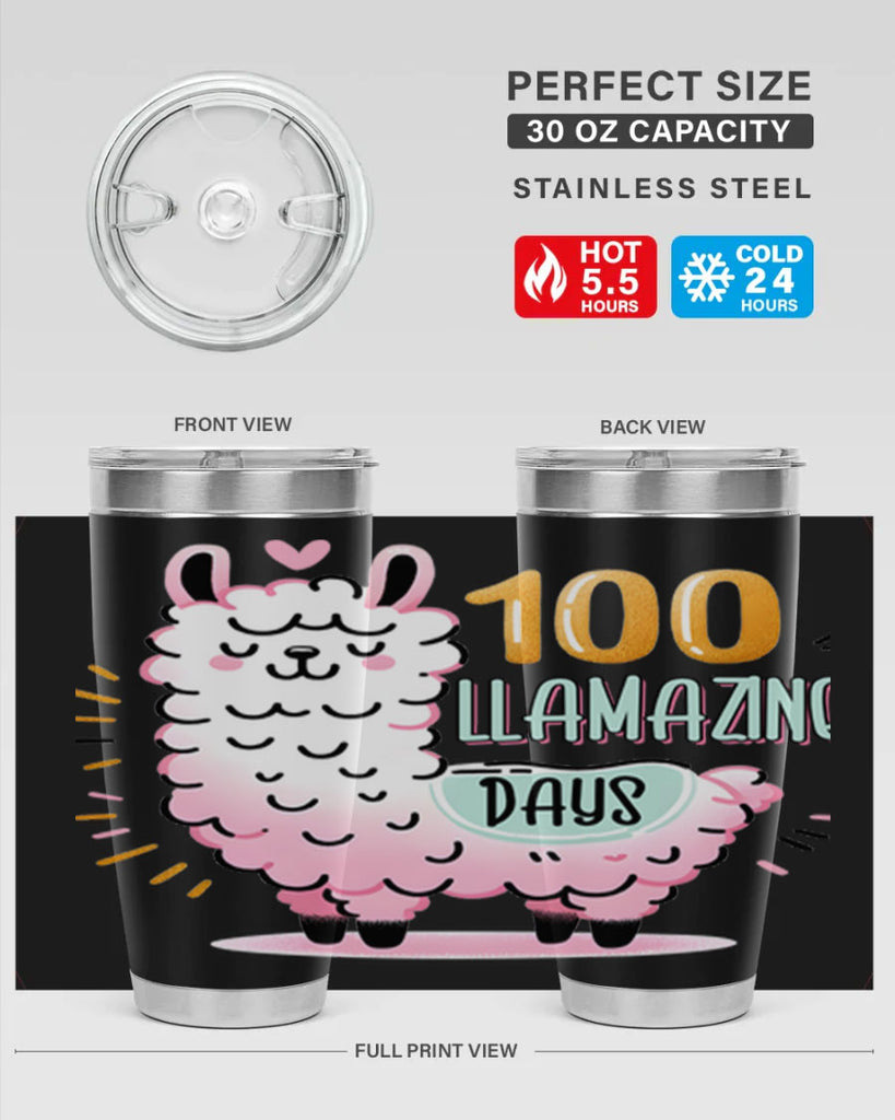 100th Day of School Llama 39#- 100 days of school- Tumbler