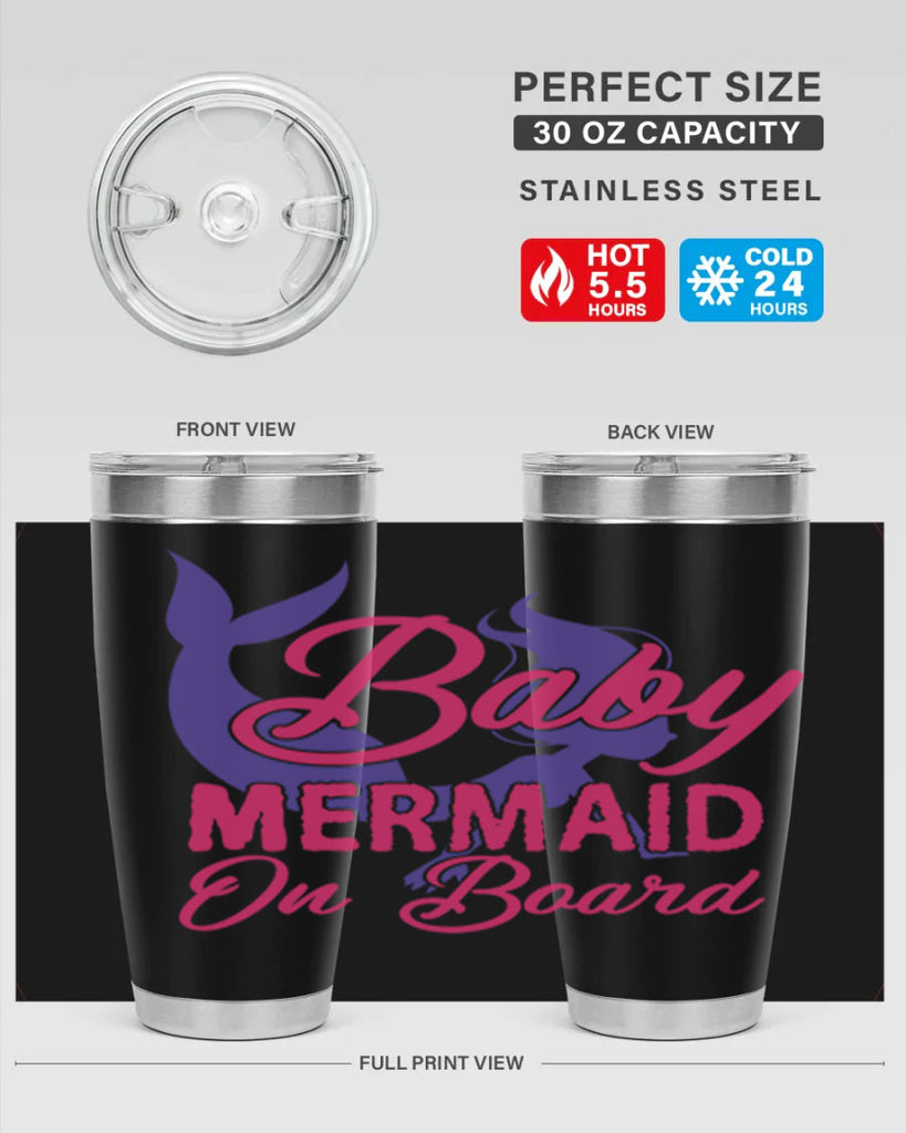 Baby Mermaid On Board 24#- mermaid- Tumbler