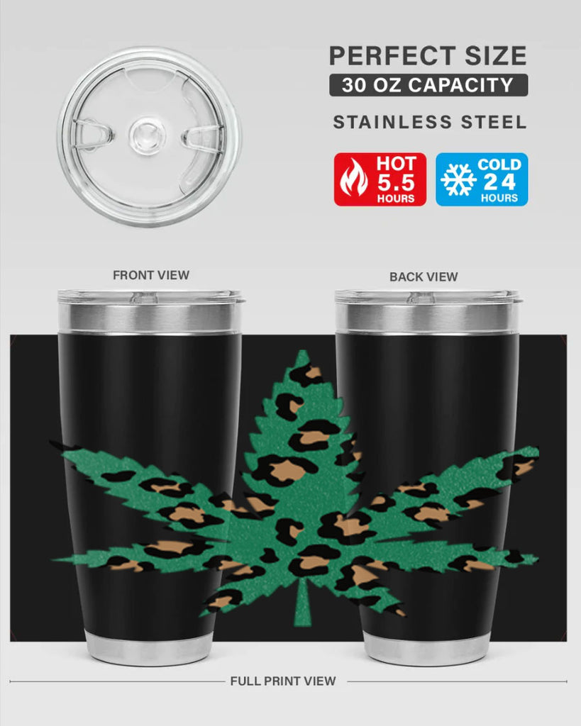 Cannabis Leopard Print 54#- marijuana- Tumbler