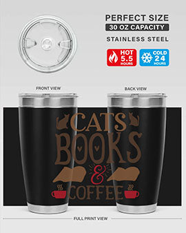 Cats Books Coffee Style 9#- cat- Tumbler