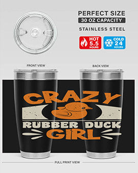 Crazy Rubber Duck Girl Style 4#- duck- Tumbler