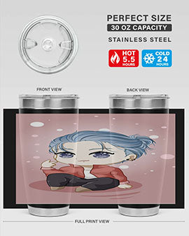 Cute little boy silver hair 78#- anime- Tumbler