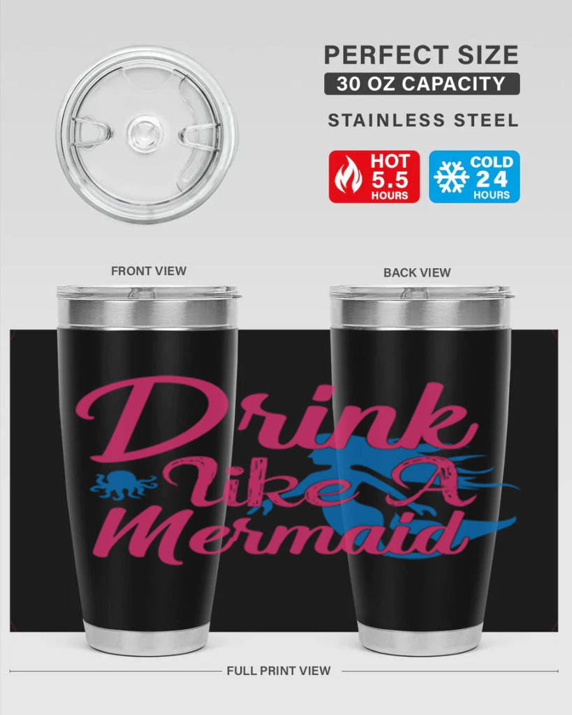 Drink Like A Mermaid 140#- mermaid- Tumbler