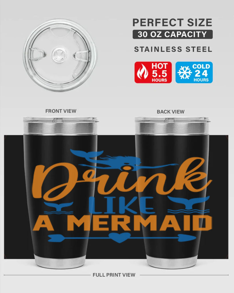 Drink Like a Mermaid 142#- mermaid- Tumbler