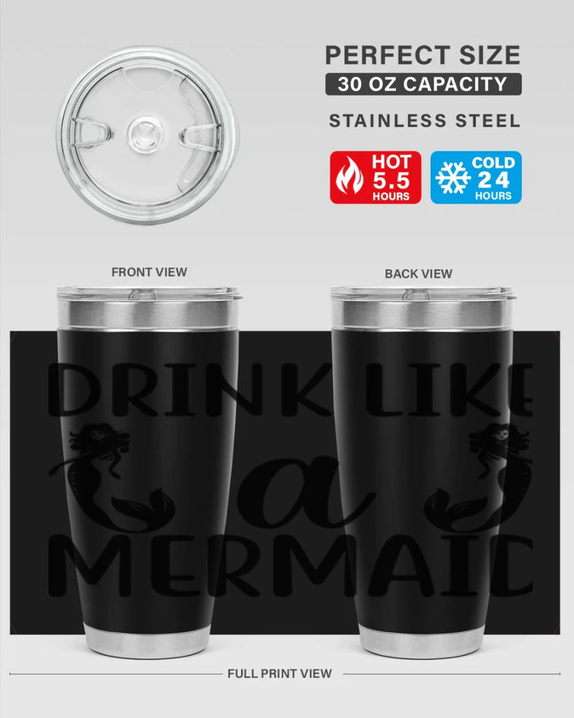 Drink like a mermaid 148#- mermaid- Tumbler