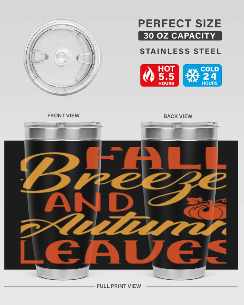 Fall Breeze and Autumn Leaves 92#- fall- Tumbler
