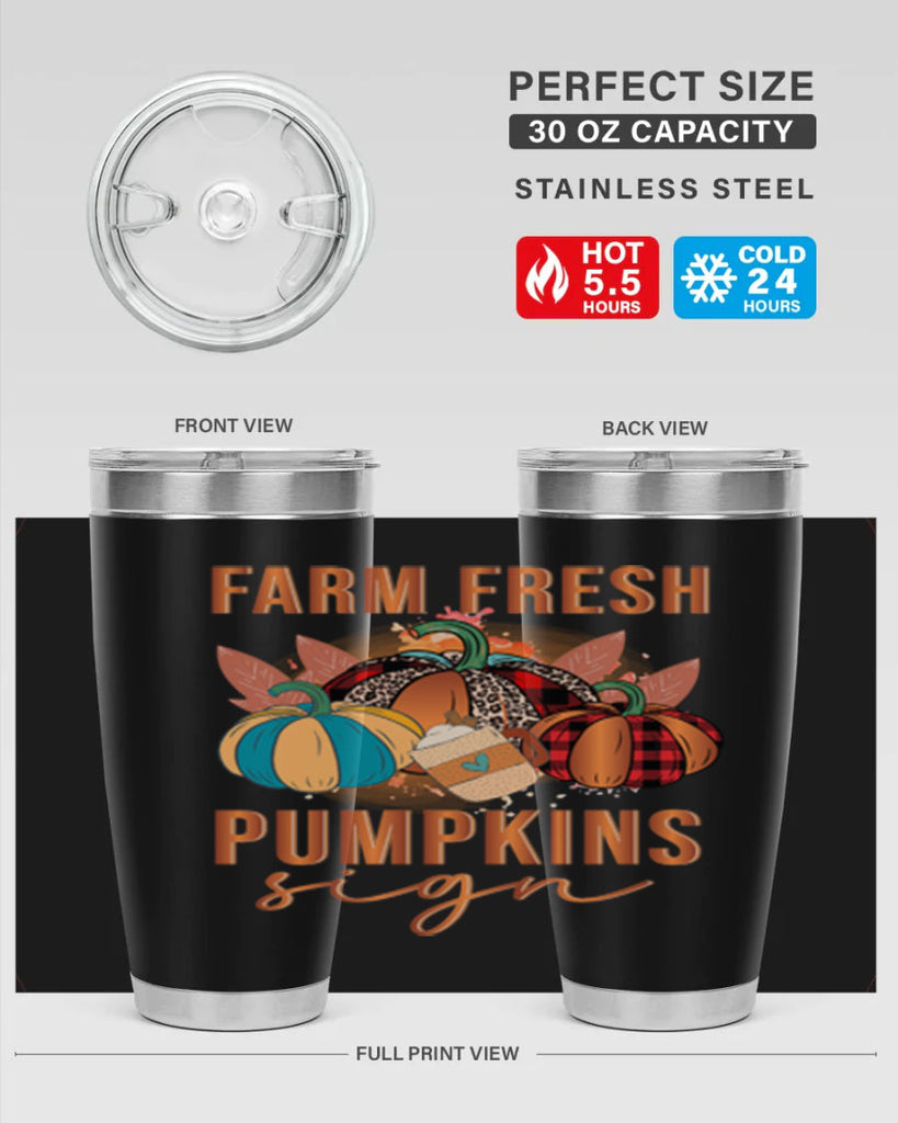 Farm Fresh Pumpkins Sign 175#- fall- Tumbler