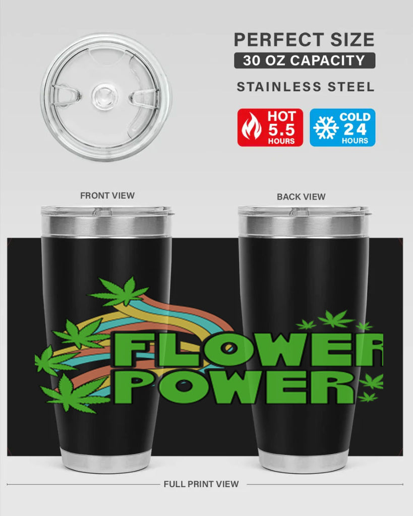 Flower Power Cannabis leaf 86#- marijuana- Tumbler