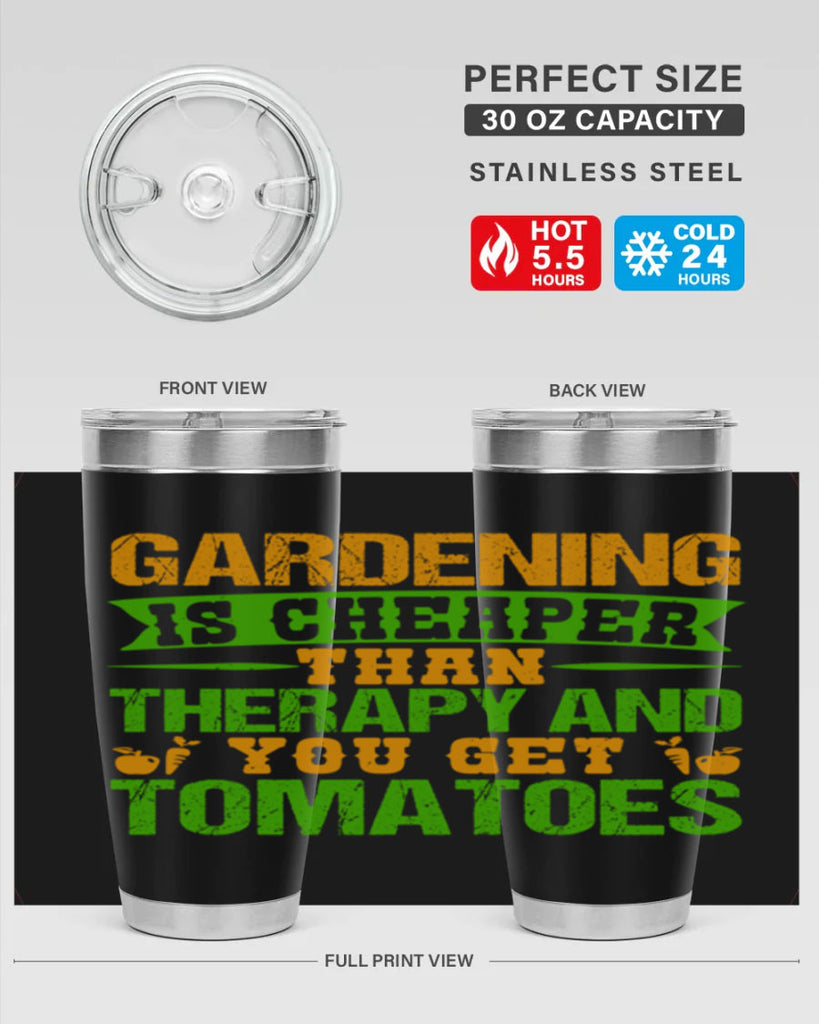 Gardening is cheaper than therapy 63#- farming and gardening- Tumbler