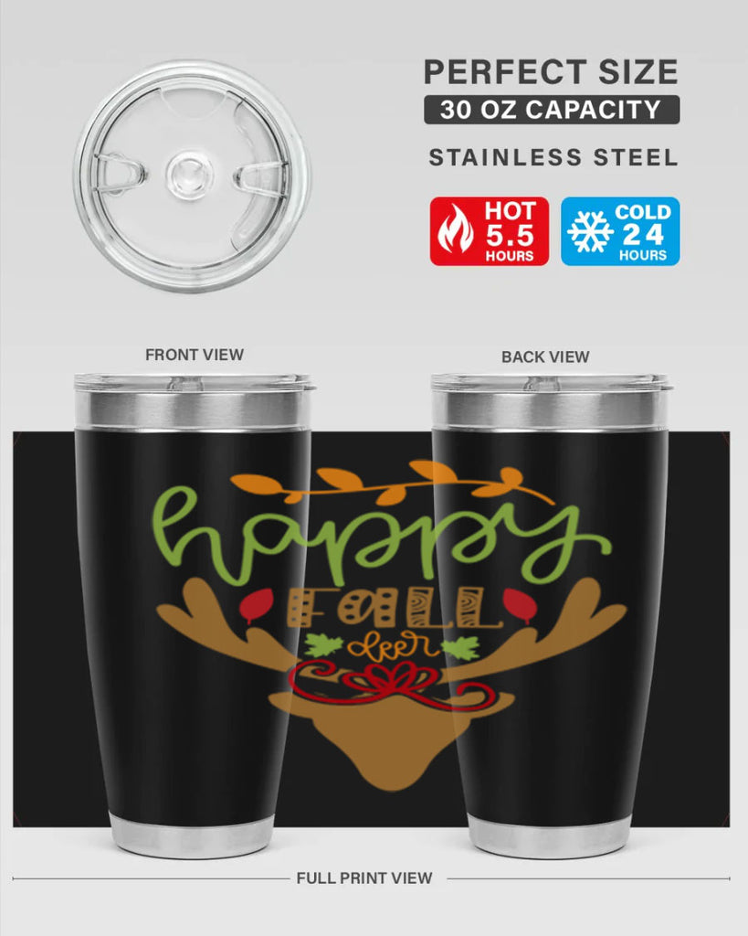 Happy Fall deer 219#- fall- Tumbler