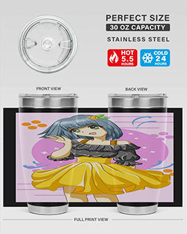 Happy and funny girl with black yellow dress in summer 41#- anime- Tumbler