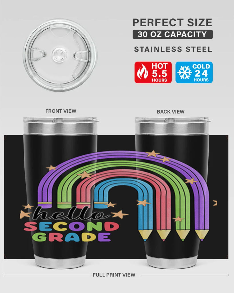 Hello 2nd Grade Pencil Rainbow 11#- second grade- Tumbler