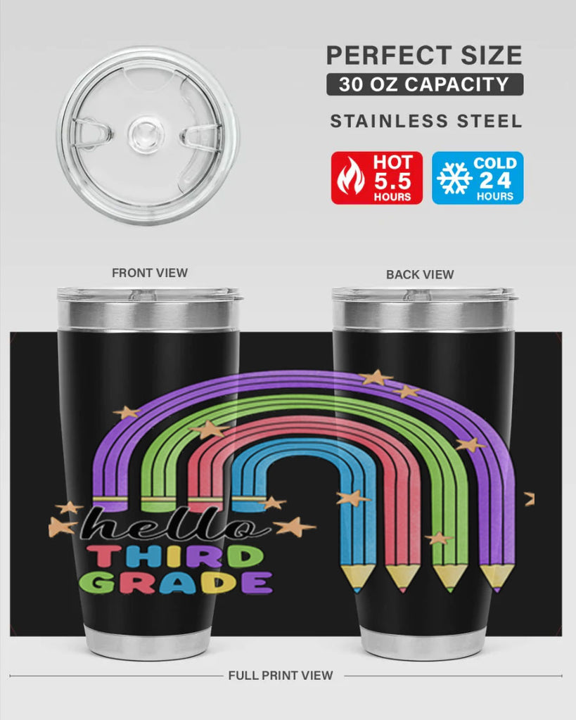 Hello 3rd Grade Pencil Rainbow 11#- 3rd grade- Tumbler