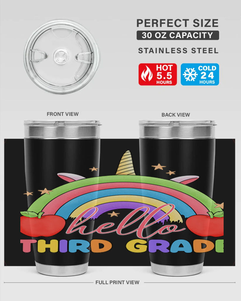 Hello 3rd Grade Unicorn Rainbow 13#- 3rd grade- Tumbler