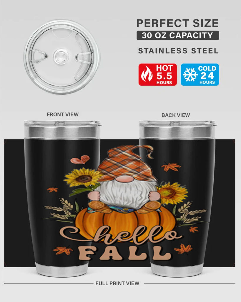 HelloFallAutumnGnome 298#- fall- Tumbler