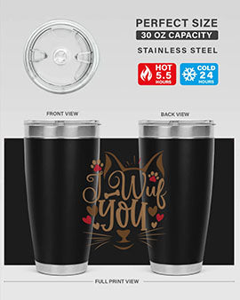I Wuf You Style 16#- cat- Tumbler