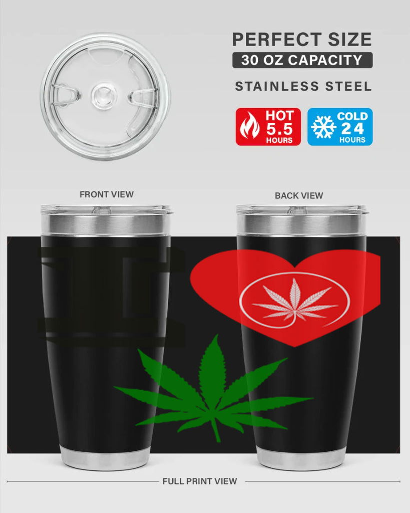 I love Cannabis heart 126#- marijuana- Tumbler