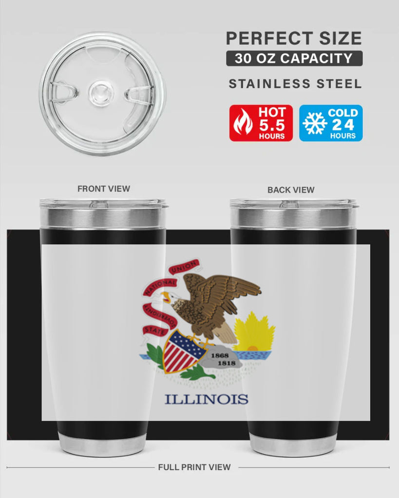 Illinois 39#- Us Flags- Tumbler